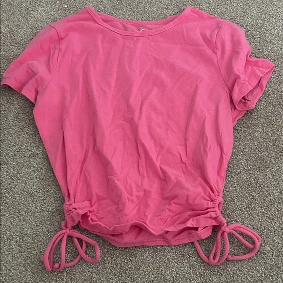 Hollister Pink Short Sleeve Tee with Side Ties - Picture 1 of 2